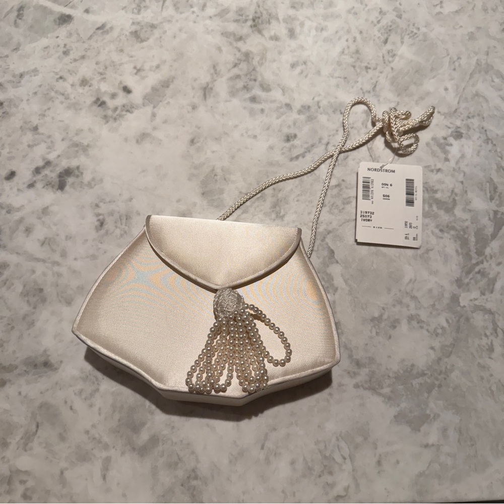 NWT vintage Nordstrom satin beaded clutch